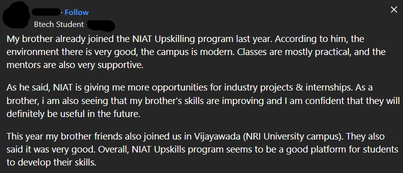 NIAT Vijayawada Reviews