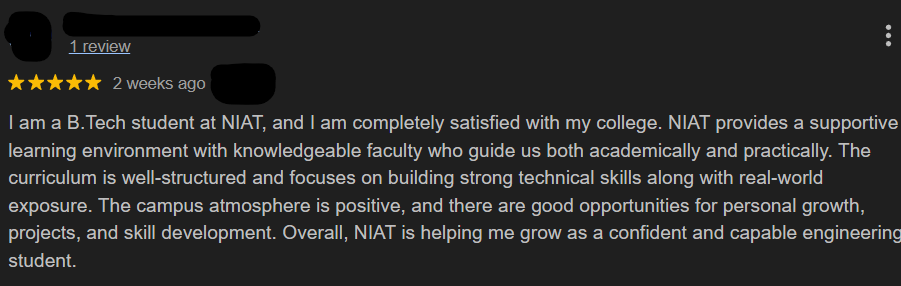 NIAT Mangalore Reviews