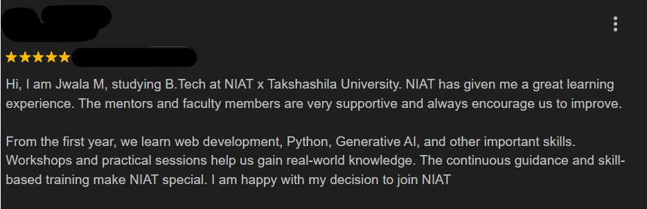 NIAT Upskilling Program in Pondicherry Reviews