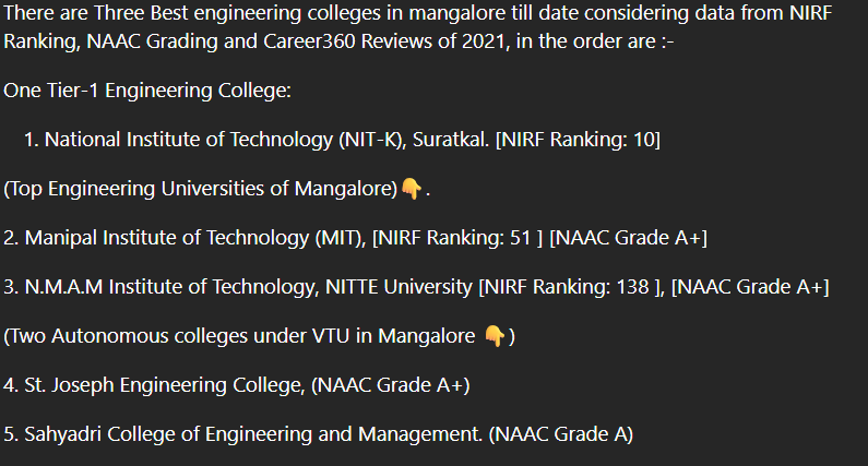 student reviews for best engineering colleges in mangalore