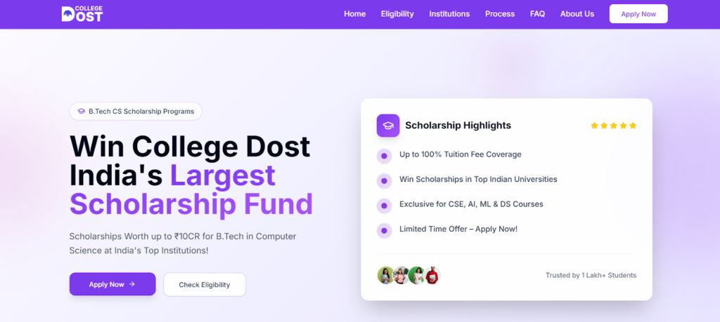 Collegedost Scholarship Portal