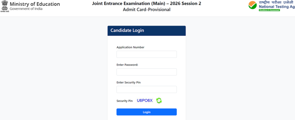 JEE Mains 2026 Admit Card