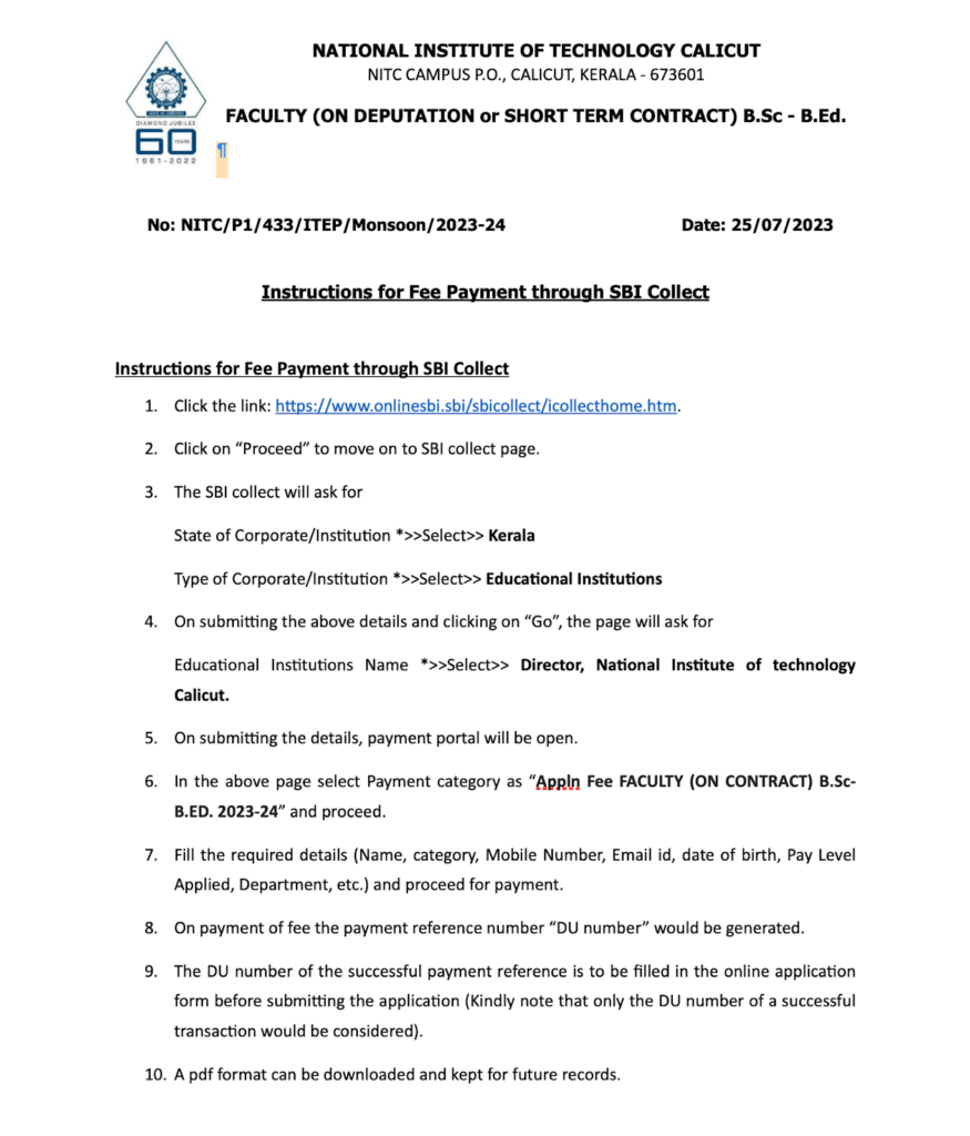 NIT Calicut fee structure
